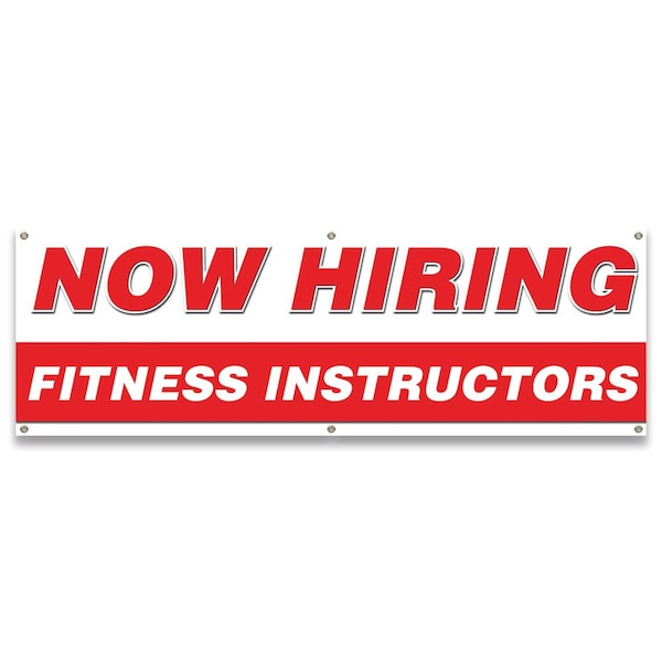 Now Hiring Fitness Instructors Banner Apply Inside Accepting Application Single Sided